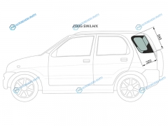 J100G SWLHX Стекло кузова (собачник) заднее левое DAIHATSU TERIOSTOYOTA CAMI 97-06
