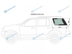 DQ09878 SWLHX Стекло кузова (собачник) заднее левое FORD EXPLORER 03-10
