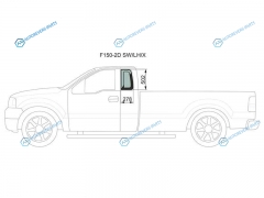 F150-2D SWLHX Стекло кузова (собачник) заднее левое FORD F150250350 2D 04-08