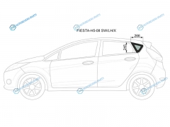 FIESTA-H5-08 SWLHX Стекло кузова (собачник) заднее левое FORD FIESTA 5D 08-