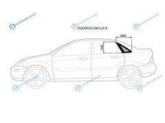 DQ09529 SWLHX Стекло кузова (собачник) заднее левое FORD FOCUS (I) 4D 98-05