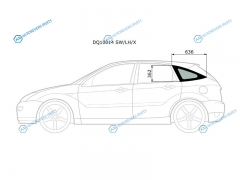 DQ10014 SWLHX Стекло кузова (собачник) заднее левое FORD FOCUS (I) 5D HBK 98-05