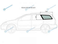 FOCUS-STW-98 SWLHX Стекло кузова (собачник) заднее левое FORD FOCUS (I) 5D WGN 98-05