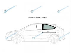 FOCUS-II-3DHBK SWLHX Стекло кузова (собачник) заднее левое FORD FOCUS II 3D HBK 05-11