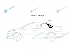 FOCUS-04 SWLHX Стекло кузова (собачник) заднее левое FORD FOCUS II 4D 05-11