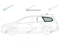FOCUS-04-STW SWLHX Стекло кузова (собачник) заднее левое FORD FOCUS II 5D WGN 05-11
