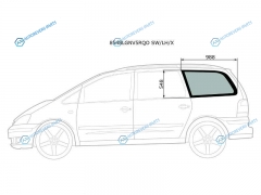 8548LGNV5RQO SWLHX Стекло кузова (собачник) заднее левое FORD GALAXY 95-06VOLKSWAGEN SHARAN 95-09