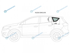 KUGA SWLHX Стекло кузова (собачник) заднее левое FORD 08-12