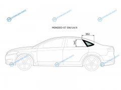 MONDEO-07 SWLHX Стекло кузова (собачник) заднее левое FORD MONDEO 45D SEDLBK 07-14
