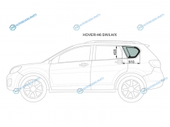 HOVER-H6 SWLHX Стекло кузова (собачник) заднее левое GREAT WALL HOVER H6 11-