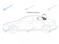 ELANTRA-06 SWLHX Стекло кузова (собачник) заднее левое HYUNDAI AVANTEELANTRA 06-10