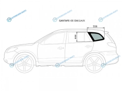 SANTAFE-05 SWLHX Стекло кузова (собачник) заднее левое HYUNDAI SANTA FE 06-12