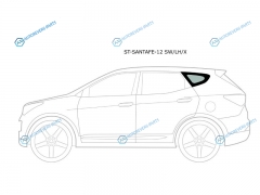 ST-SANTAFE-12 SWLHX Стекло кузова (собачник) заднее левое HYUNDAI SANTA FE 12-18