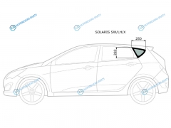 SOLARIS SWLHX Стекло кузова (собачник) заднее левое HYUNDAI SOLARISACCENT 5D HBK 10-17