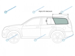 FQ21375 SWLHX Стекло кузова (собачник) заднее левое ISUZU AXIOM 02-04