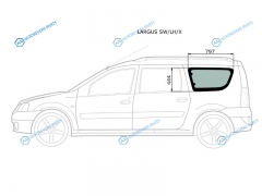 LARGUS SWLHX Стекло кузова (собачник) заднее левое LADA 12-