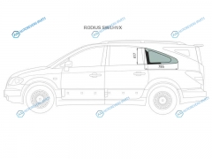 RODIUS SWLH1X Стекло кузова (собачник) заднее левое NO1 SSANGYONG 04-13