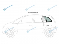 MERIVA SWLHX Стекло кузова (собачник) заднее левое OPEL (A) MPV 03-10