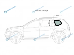 DUSTER SWLHX Стекло кузова (собачник) заднее левое RENAULT 10-21NISSAN TERRANO 14-
