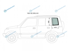 Y001-5D SRLHX Стекло кузова (собачник) заднее левое SUZUKI ESCUDOVITARA 5D 89-97
