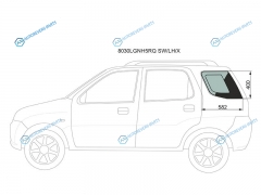 8030LGNH5RQ SWLHX Стекло кузова (собачник) заднее левое SUZUKI IGNIS HR51S 5D 04-07