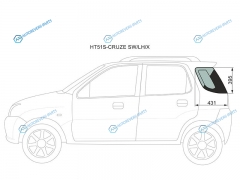 HT51S-CRUZE SWLHX Стекло кузова (собачник) заднее левое SUZUKI SWIFT 00-04SUZUKI IGNIS 00-07CHEVROLET CRUZE 5D 01-08