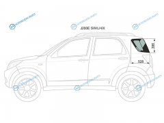 J200E SWLHX Стекло кузова (собачник) заднее левое TOYOTA RUSHDAIHATSU TERIOSBE-GO 06-
