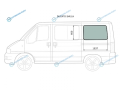 DUCATO SWLH Стекло кузова (собачник) заднее левое в резинку PEUGEOT BOXERCITROEN JUMPERFIAT 94-06