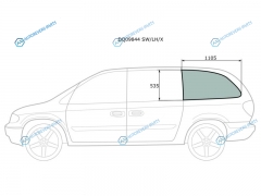 DQ09844 SWLHX Стекло кузова (собачник) заднее левое длинная база CHRYSLER TOWN&COUNTRY VOYAGERDODGE CARAVAN 00-07