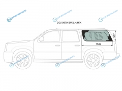 DQ10579 SWLHHX Стекло кузова (собачник) заднее левое с антеной CADILLAC ESCALADE ESV 02-07