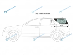 DQ10483 SWLHHX Стекло кузова (собачник) заднее левое с антеной CADILLAC SRX 04-10