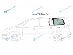 GALAXY-06 SWLHHX Стекло кузова (собачник) заднее левое с антеной FORD GALAXY 06-15