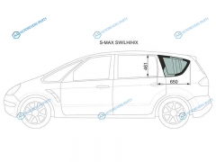 S-MAX SWLHHX Стекло кузова (собачник) заднее левое с антеной FORD 06-15