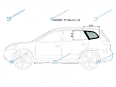 SANTAFE-05 SWLHHX Стекло кузова (собачник) заднее левое с антеной HYUNDAI SANTA FE 06-12