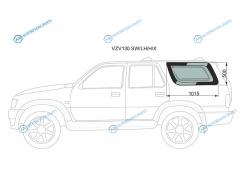 VZV130 SWLHHX Стекло кузова (собачник) заднее левое с антеной TOYOTA HILUX SURF4RUNNER 88-95