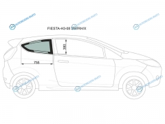 FIESTA-H3-08 SWRHX Стекло кузова (собачник) заднее правое FORD FIESTA 3D 08-