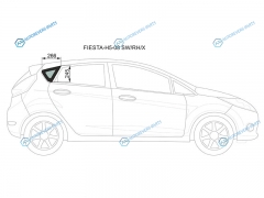 FIESTA-H5-08 SWRHX Стекло кузова (собачник) заднее правое FORD FIESTA 5D 08-