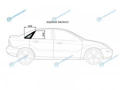 DQ09528 SWRHX Стекло кузова (собачник) заднее правое FORD FOCUS (I) 4D 98-05