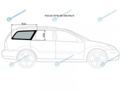 FOCUS-STW-98 SWRHX Стекло кузова (собачник) заднее правое FORD FOCUS (I) 5D WGN 98-05