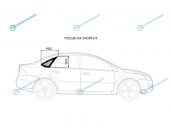 FOCUS-04 SWRHX Стекло кузова (собачник) заднее правое FORD FOCUS II 4D 05-11