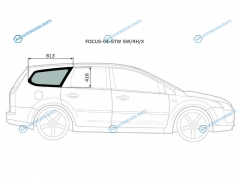 FOCUS-04-STW SWRHX Стекло кузова (собачник) заднее правое FORD FOCUS II 5D WGN 05-11
