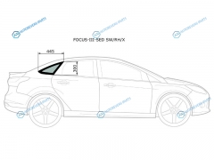 FOCUS-III-SED SWRHX Стекло кузова (собачник) заднее правое FORD FOCUS III 4D 11-19