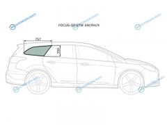 FOCUS-III-STW SWRHX Стекло кузова (собачник) заднее правое FORD FOCUS III 5D WGN 11-