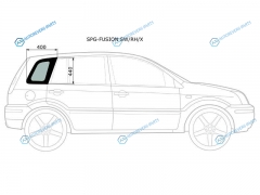 SPG-FUSION SWRHX Стекло кузова (собачник) заднее правое FORD FUSION 02-12