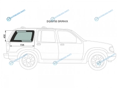 DQ09755 SRRHX Стекло кузова (собачник) заднее правое FORD MAVERICK 00-07ESCAPE I 00-12
