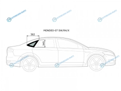 MONDEO-07 SWRHX Стекло кузова (собачник) заднее правое FORD MONDEO 45D SEDLBK 07-14