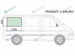 TRANSIT-1 SWRH Стекло кузова (собачник) заднее правое FORD TRANSIT 86-00