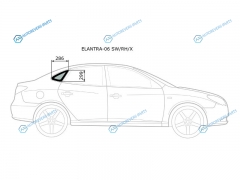 ELANTRA-06 SWRHX Стекло кузова (собачник) заднее правое HYUNDAI AVANTEELANTRA 06-10