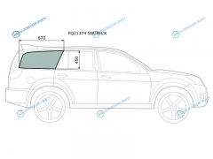 FQ21374 SWRHX Стекло кузова (собачник) заднее правое ISUZU AXIOM 02-04