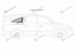 RODIUS SWRH1X Стекло кузова (собачник) заднее правое NO1 SSANGYONG 04-13